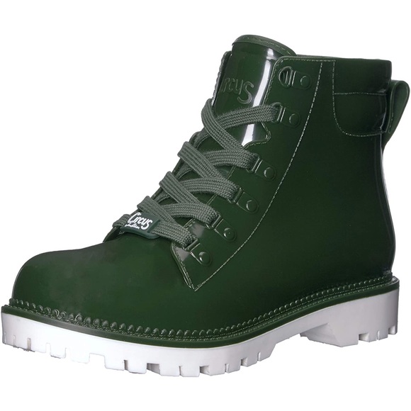 Circus Green Water Proof Combat Ankle Booties Sz 7 - Picture 1 of 12